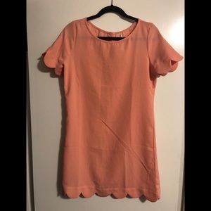 Peach scalloped dress